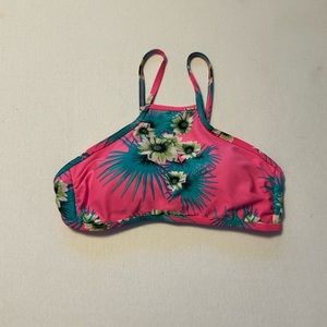 Vintage Xhileration Floral Print Halter Bikini Top